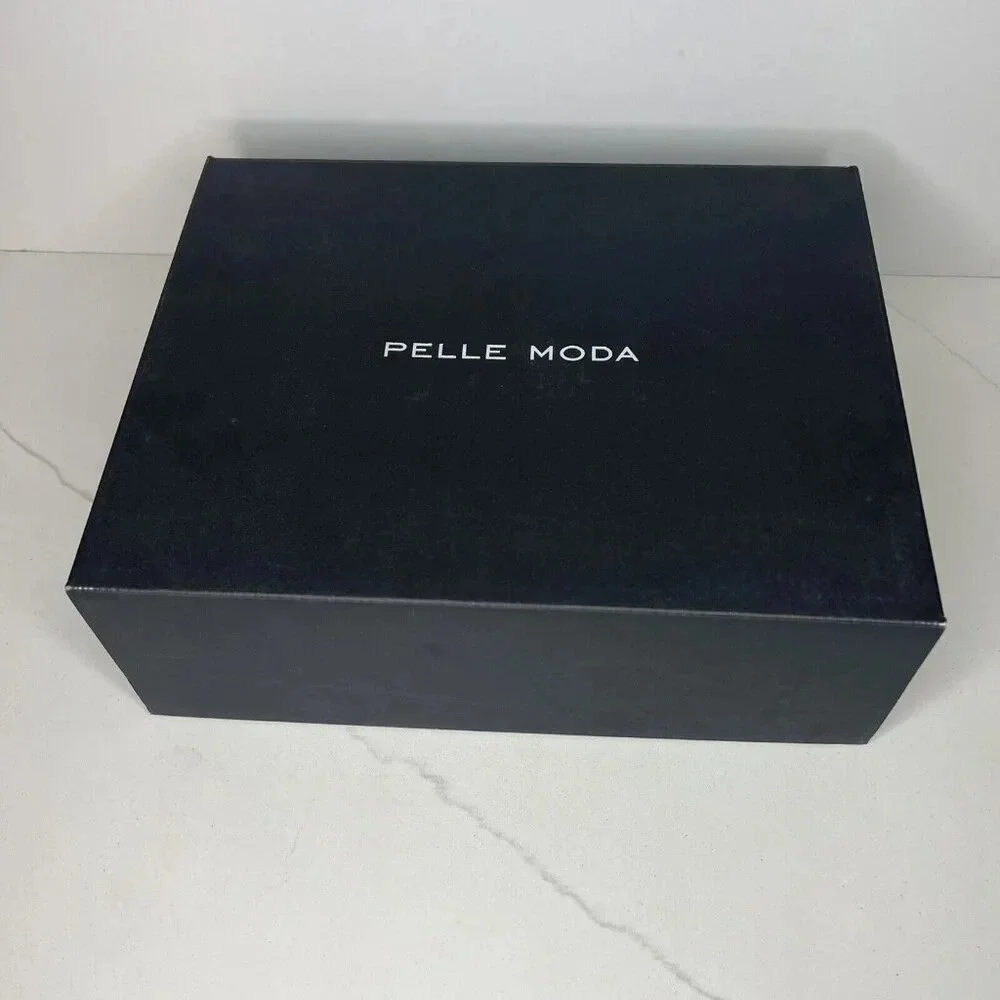 Pelle Moda Olina Slingback Platform Block Heels Sandals Black Sz 9.5